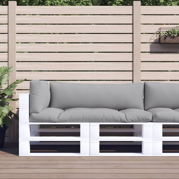 vidaXL Palettenkissen 3-tlg. Grau Stoff 360945