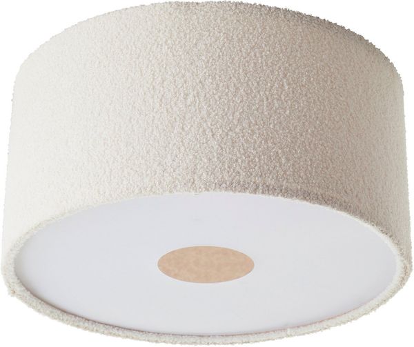 LeGer Home by Lena Gercke Deckenleuchte Debora, ohne Leuchtmittel, Teddy-Stoff, Ø 45 cm, E27, beige