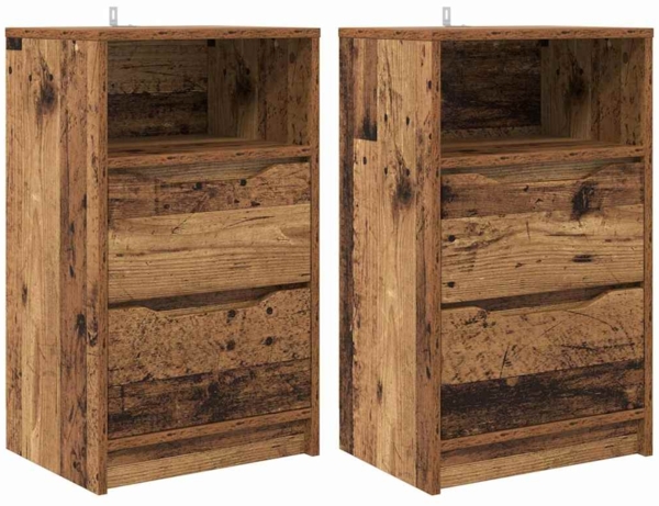 vidaXL Nachttische 2 pcs Altholz 40 x 30 x 467 cm Holzwerkstoff 888924