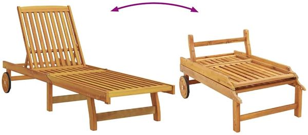 vidaXL Sonnenliege mit Kissen Cremeweiß Massivholz Akazie 3407699 Bild 12