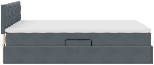vidaXL LED-Speicherbett mit Matratze Dunkelgrau 140 x 200 cm Samt 3371518 Bild 11