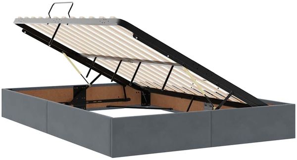 vidaXL LED-Speicherbett mit Matratze Dunkelgrau 140 x 200 cm Samt 3371518 Bild 7