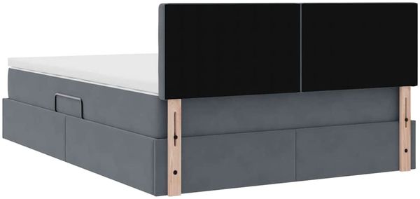 vidaXL LED-Speicherbett mit Matratze Dunkelgrau 140 x 200 cm Samt 3371518 Bild 12