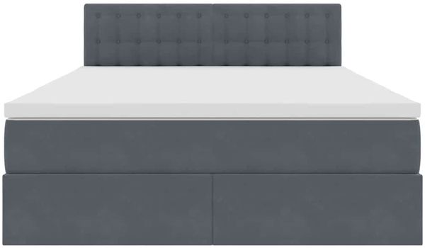vidaXL LED-Speicherbett mit Matratze Dunkelgrau 140 x 200 cm Samt 3371518 Bild 8