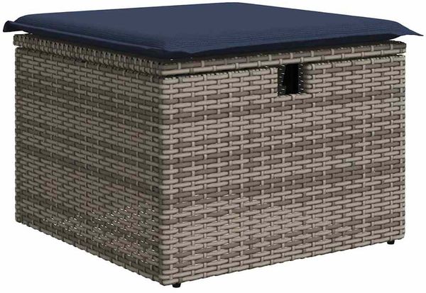 vidaXL 7-tlg. Garten-Sofagarnitur mit Kissen Grau Poly Rattan 3325876 Bild 6