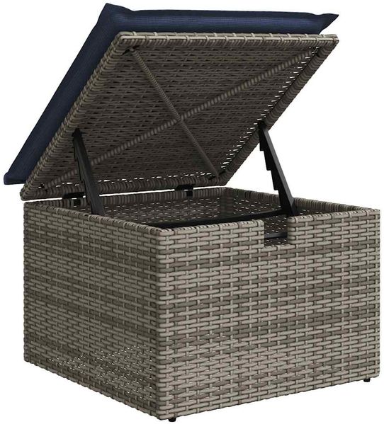 vidaXL 7-tlg. Garten-Sofagarnitur mit Kissen Grau Poly Rattan 3325876 Bild 11