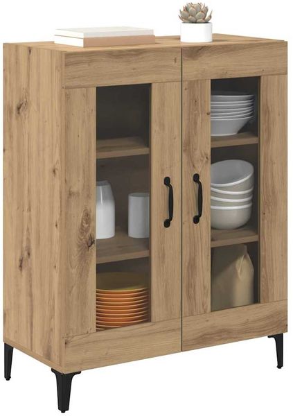 vidaXL Sideboard Artisan-Eiche 69,5 x 34 x 90 cm Verbundholz und Eisen 880825 Bild 3