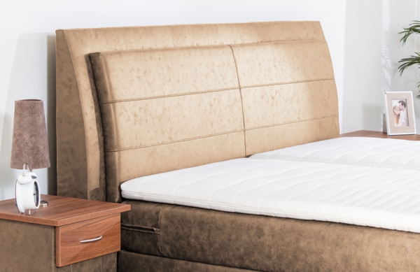 Meisterbetten Boxspringbett Like 200x200 in MS-Camel, Matratzenbezug Nano, Ergoflex-Topper Bild 5