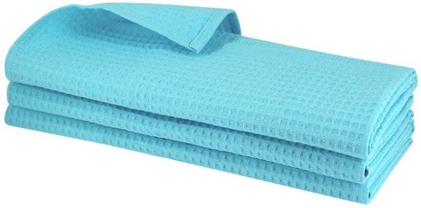 Engelland Geschirrtuch Poliertuch, (Vorteils-Set, 3-tlg, Waffel-Pique), 100 % Baumwolle, integrierte Aufhängeschlaufe, 70 x 50 cm