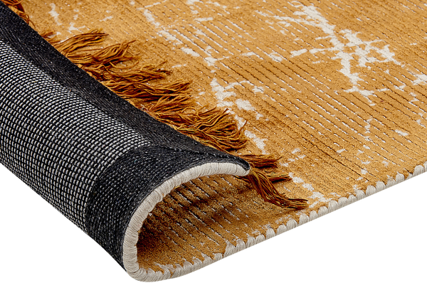 Teppich Viskose orange 160 x 230 cm abstraktes Muster Kurzflor HANLI Bild 6