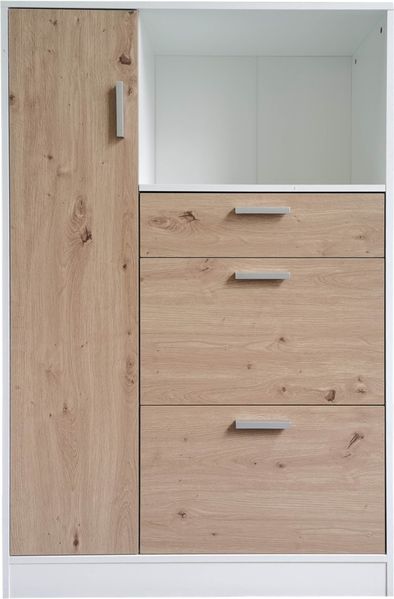 HTI-Line Küchenbuffet Küchenschrank Kombi L Blanca (Stück, 1-St, 1 Küchenschrank Kombi L Blanca) Küchenbuffet Mehrzweckschrank Mikrowellenschrank