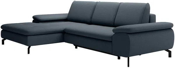 Vente-unique - ARCHIBALD Sofa Stoff Blau - B 104 cm x H 82 cm x L 265 cm Bild 3