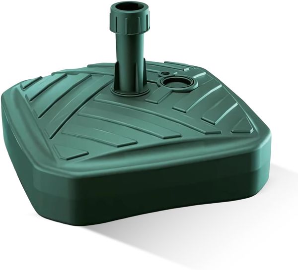 GARDENIX Sonnenschirmständer Quadratisch Grün aus Kunststoff befüllbar mit Sand, Wasser, Kies zu Garten, Strand, Terrasse -Sonnenschirm Schirmhalter Schirmständer Schirmständer Ständer Sonnenschirmfuß