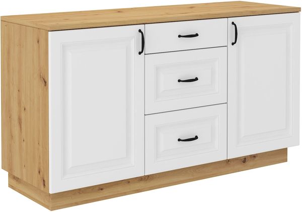 Kommode Stilo 150cm Landhaus Weiß Eiche Artisan Bild 2