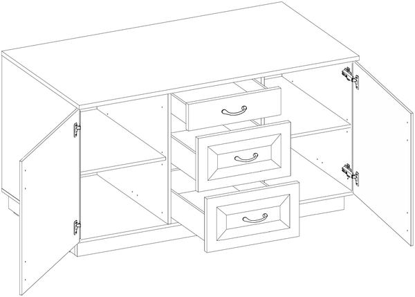 Kommode Stilo 150cm Landhaus Weiß Eiche Artisan Bild 5