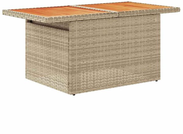vidaXL 10-tlg. Garten-Sofagarnitur mit Kissen Beige Poly Rattan Akazie 3327531 Bild 6