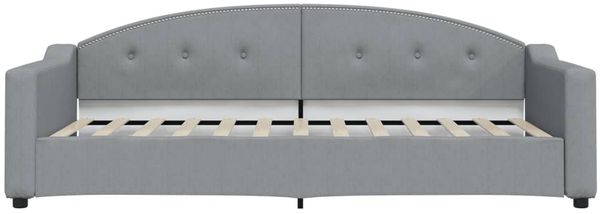 vidaXL Tagesbett mit Matratze Hellgrau 90x200 cm Stoff 3197512 Bild 4