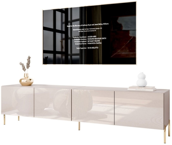 Lookway TV-Schrank TV-Schrank COLGANTE 200 in Kaschmir Hochglanz mit Beinen (2x TV- Schrank) Breite: 200 cm