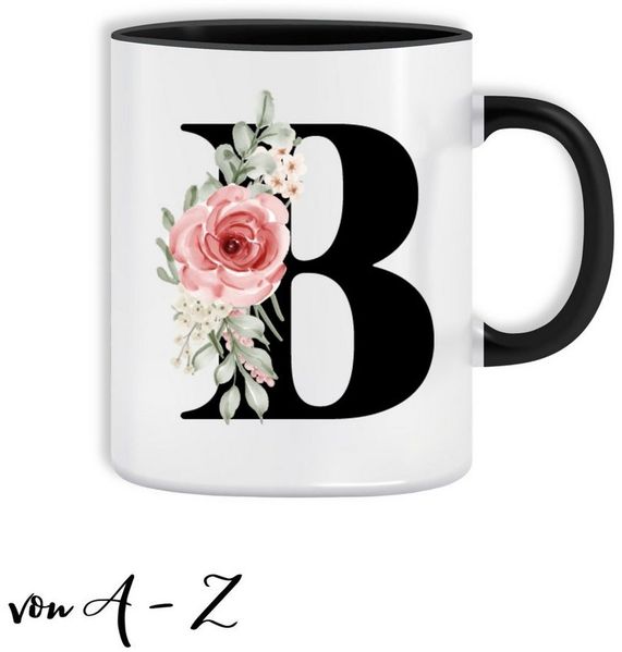 Giftandprint Tasse personalisiert mit Anfangsbuchstabe Monogramm Geburtstag Geschenk Frau, Geschenke für Frauen, Spülmaschinengeeignet, Mit Geschenkbox