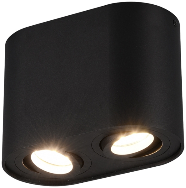 Deckenstrahler COOKIE Schwarz 2-flammig Spots schwenkbar, Breite 17cm Bild 2