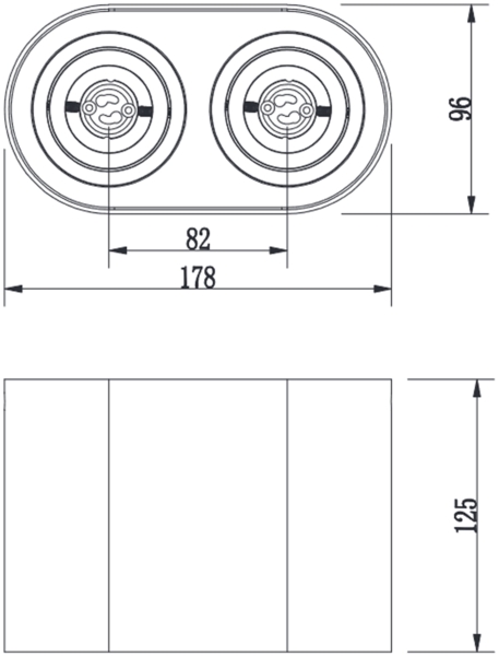 Deckenstrahler COOKIE Schwarz 2-flammig Spots schwenkbar, Breite 17cm Bild 6