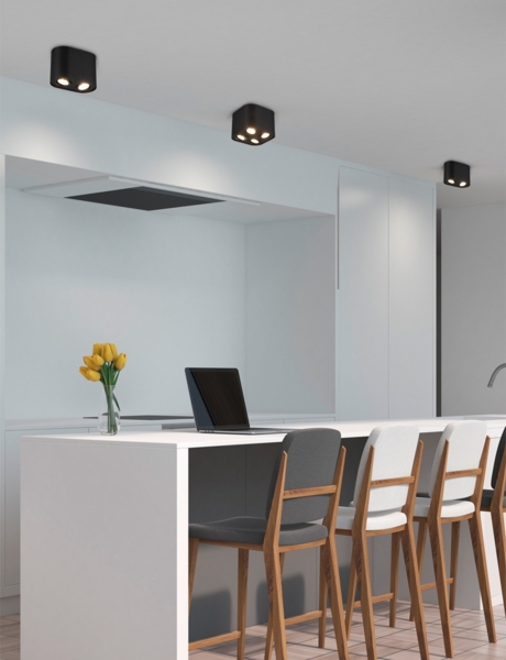 Deckenstrahler COOKIE Schwarz 2-flammig Spots schwenkbar, Breite 17cm Bild 3