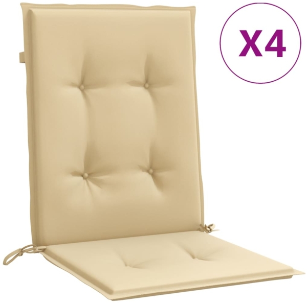 vidaXL Niedriglehner-Auflagen 4 Stk. Melange Beige 100x50x4 cm Stoff 4002455