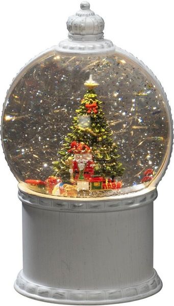 KONSTSMIDE LED Dekoobjekt LED Kugellaterne, "Weihnachtsszenerie", weiß, 1 warm weiße Diode, Timerfunktion, LED fest integriert, Warmweiß, wählbare Energieversorgung zwischen USB oder Batteriebetrieb, 5h Timer