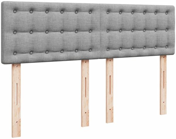 vidaXL Boxspringbett mit Matratze Hellgrau 160x200 cm Stoff 3288253 Bild 7