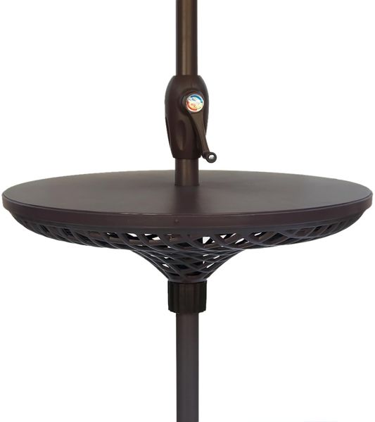 Gartentisch LINUS für Sonnenschirm - Kunststoff, Schwarz, 58,5x58,5x18cm | Terrassentisch Wetterfest Outdoor Tisch