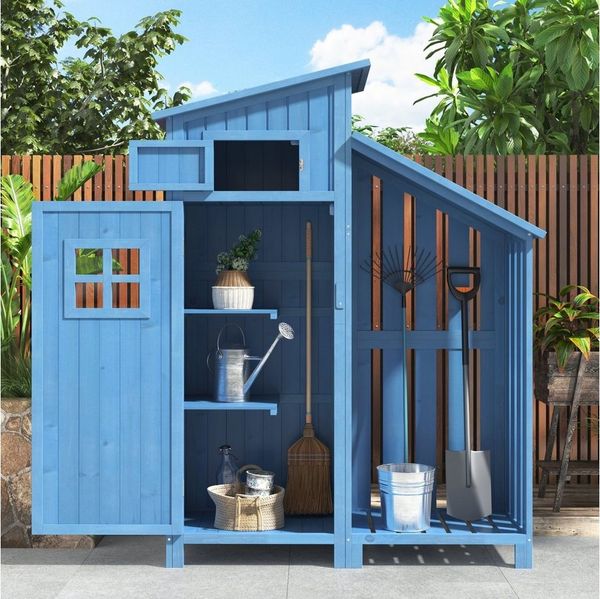 Flieks Garten-Geräteschrank, BxT: 124x53 cm, Gartenschrank mit 2 Einlegeböden