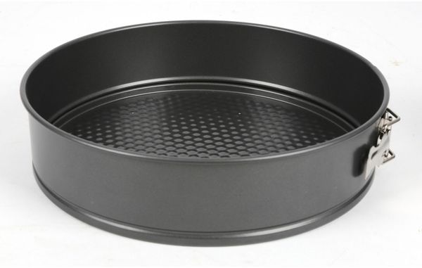 Flachboden-Springform 28 cm aus Carbonstahl – stabile Backform mit Antihaftbeschichtung, 0,4 mm stark, für Kuchen, Torten und Quiches