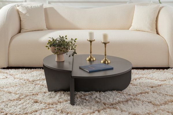 Skye Decor Couchtisch 100% MELAMINE COATED PARTICLE BOARD, 30 cm x 60 cm x 90 cm D1204 (Packung, 1-St, Großer Tisch: 90x60x30 cm (B/T/H). Kleiner Tisch: 85x30x35 cm), 2-teiliges Couchtisch-Set, modernes Design