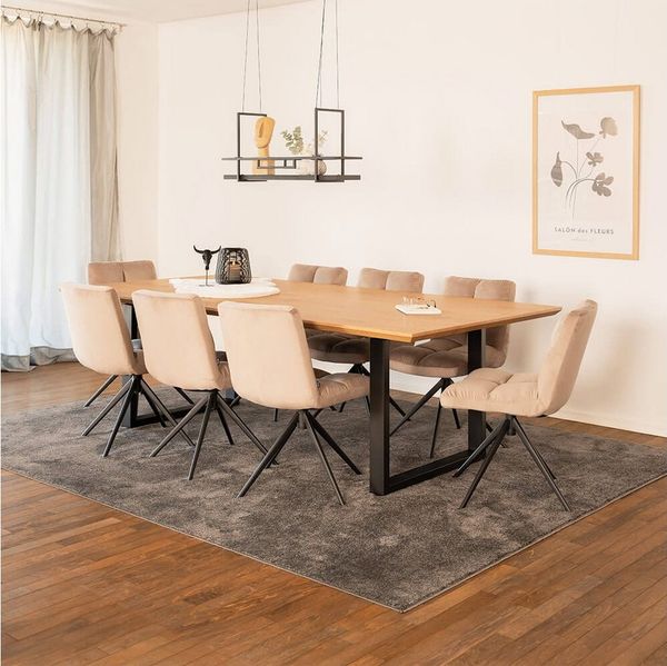 HOME DELUXE Esstisch Eckig AVENCIA inkl. U-Fuß