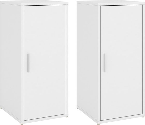 vidaXL Schuhschränke 2 Stk. Weiß 32x35x70 cm Holzwerkstoff 808955 Bild 3