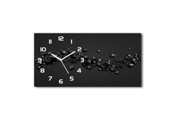 Tulup Wanduhr aus Glas Glasbild Glasuhr Gehärtetes 3D Abstraktion 60 cm x 30 cm