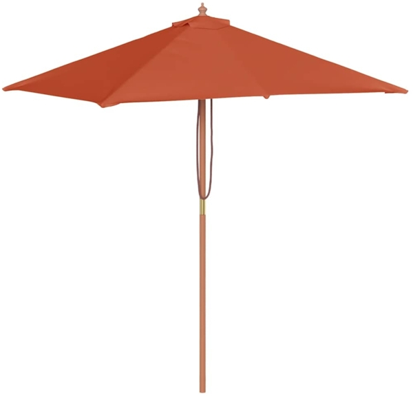 vidaXL Sonnenschirm mit Holz-Mast 150x200 cm Terrakotta 44538