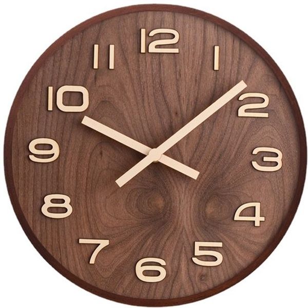 Wanduhr, Holz, Schwarz