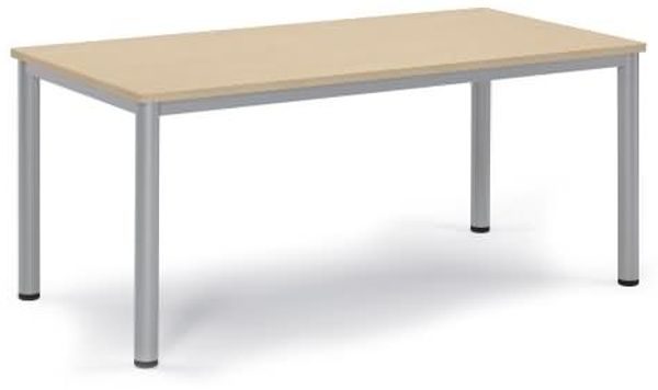 Soennecken Besprechungstisch 160x80x72cm Gestell silber Platte ahorn