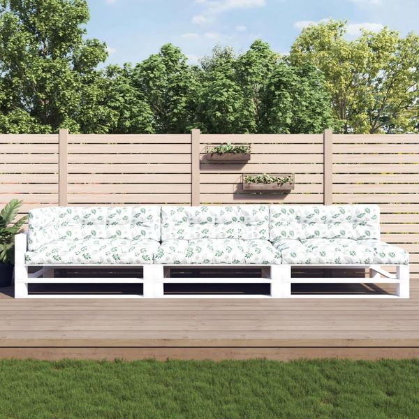 vidaXL Palettenkissen 7-tlg. Blattmuster Stoff 3188921