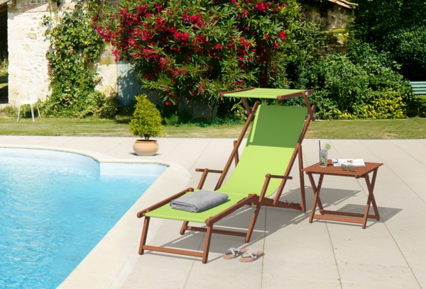 Liegestuhl pistazie Fußablage Tisch Kissen Deckchair Sonnenliege Holz Gartenliege 10-306FTKD Bild 4