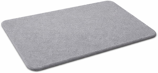 BURI Badematte 60x39x1 cm aus Kieselgur grau – rutschfeste Steinmatte, wasserabsorbierend & schnelltrocknend, antibakterielle Duschmatte, nachhaltiger Badvorleger mit Antirutschmatte