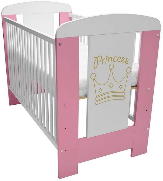 Best for Kids Babybett Babybett 120x60cm mit und ohne Matratze, 4-teilig, aus Buchenholz, Kinderbett, Babybett 60x120 cm mit 3 herausnehmbare Schlupfsprossen