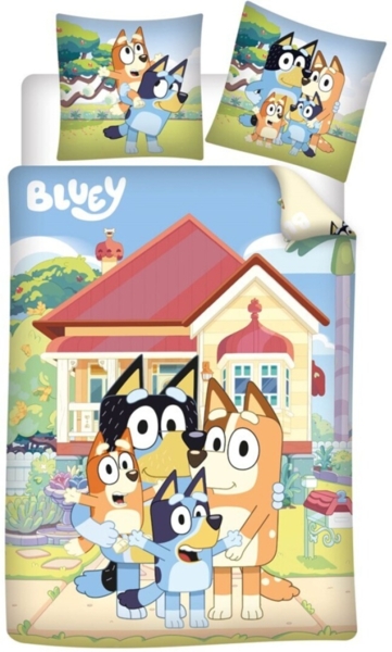 Bluey Flanell Bettwäsche 140x200 cm + Kissenbezug 65x65 cm Baumwolle