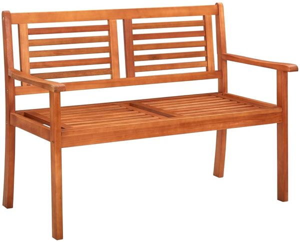 vidaXL Gartenbank 2-Sitzer 120 cm Massivholz Eukalyptus 44398