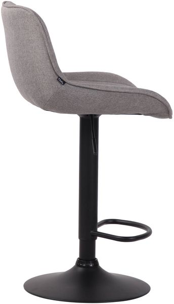 2er Set Barhocker Lentini, drehbar, Grau, Schwarz, Stoff Bild 4