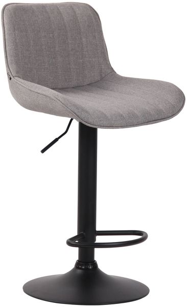 2er Set Barhocker Lentini, drehbar, Grau, Schwarz, Stoff Bild 2