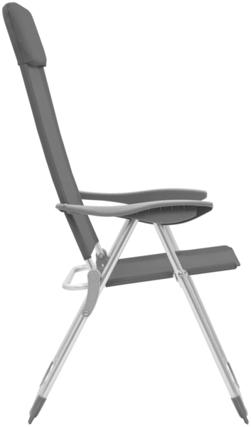 vidaXL Klappbare Campingstühle 4 Stk. Grau Aluminium 44307 Bild 5