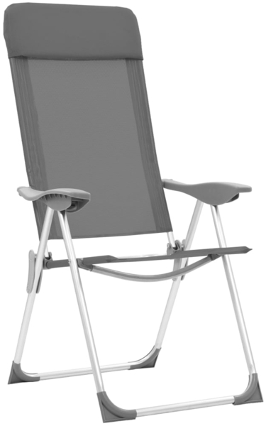 vidaXL Klappbare Campingstühle 4 Stk. Grau Aluminium 44307 Bild 3