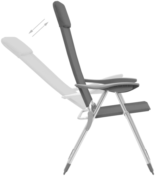 vidaXL Klappbare Campingstühle 4 Stk. Grau Aluminium 44307 Bild 2